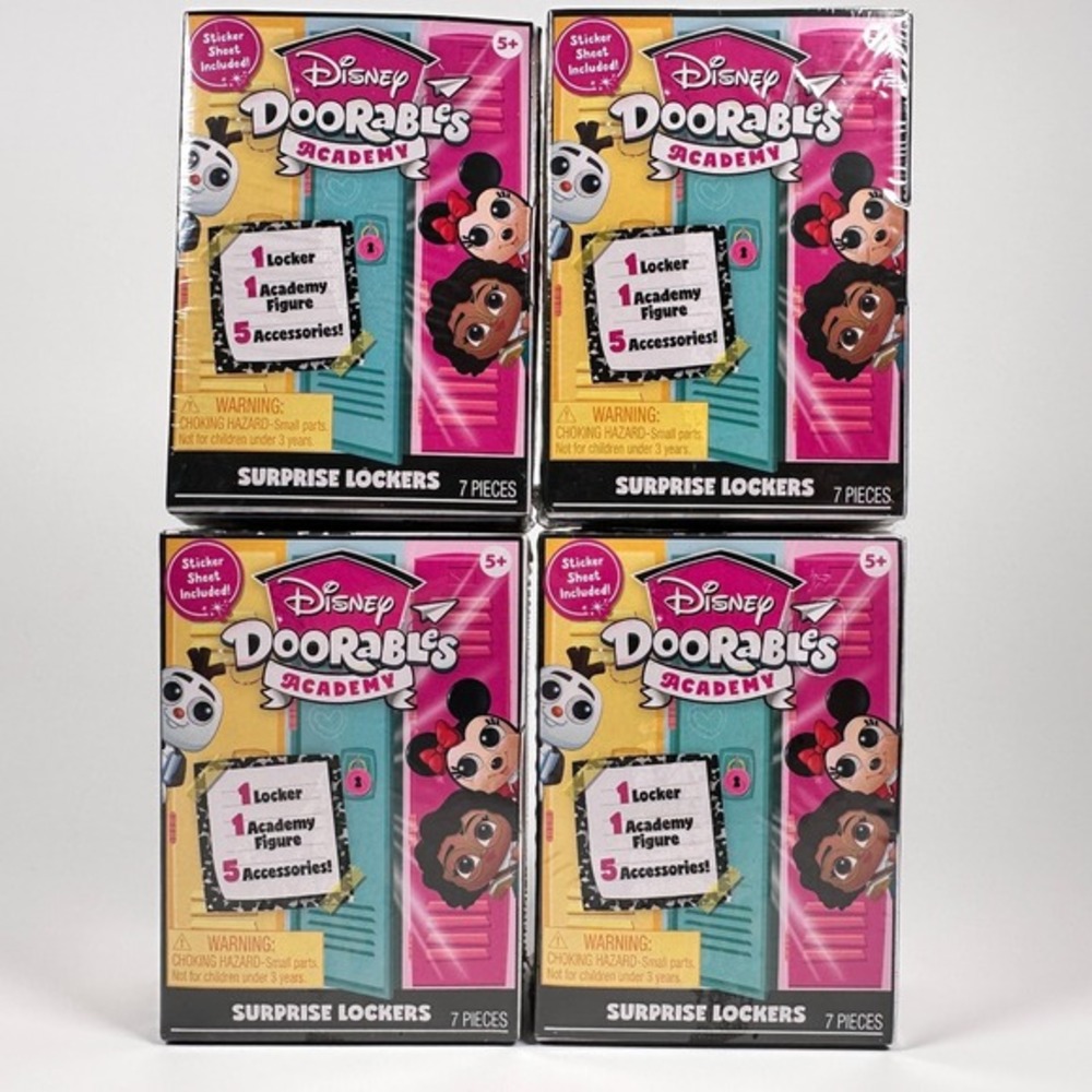 Disney Doorables Academy Lockers Pixar Lot of 4 Blind Boxes Brand NEW SEALED BOX